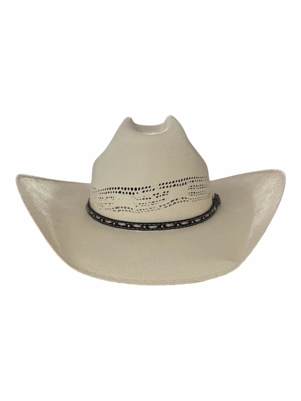 Cavender’s Straw Cowboy Hat with Decorative Band - White